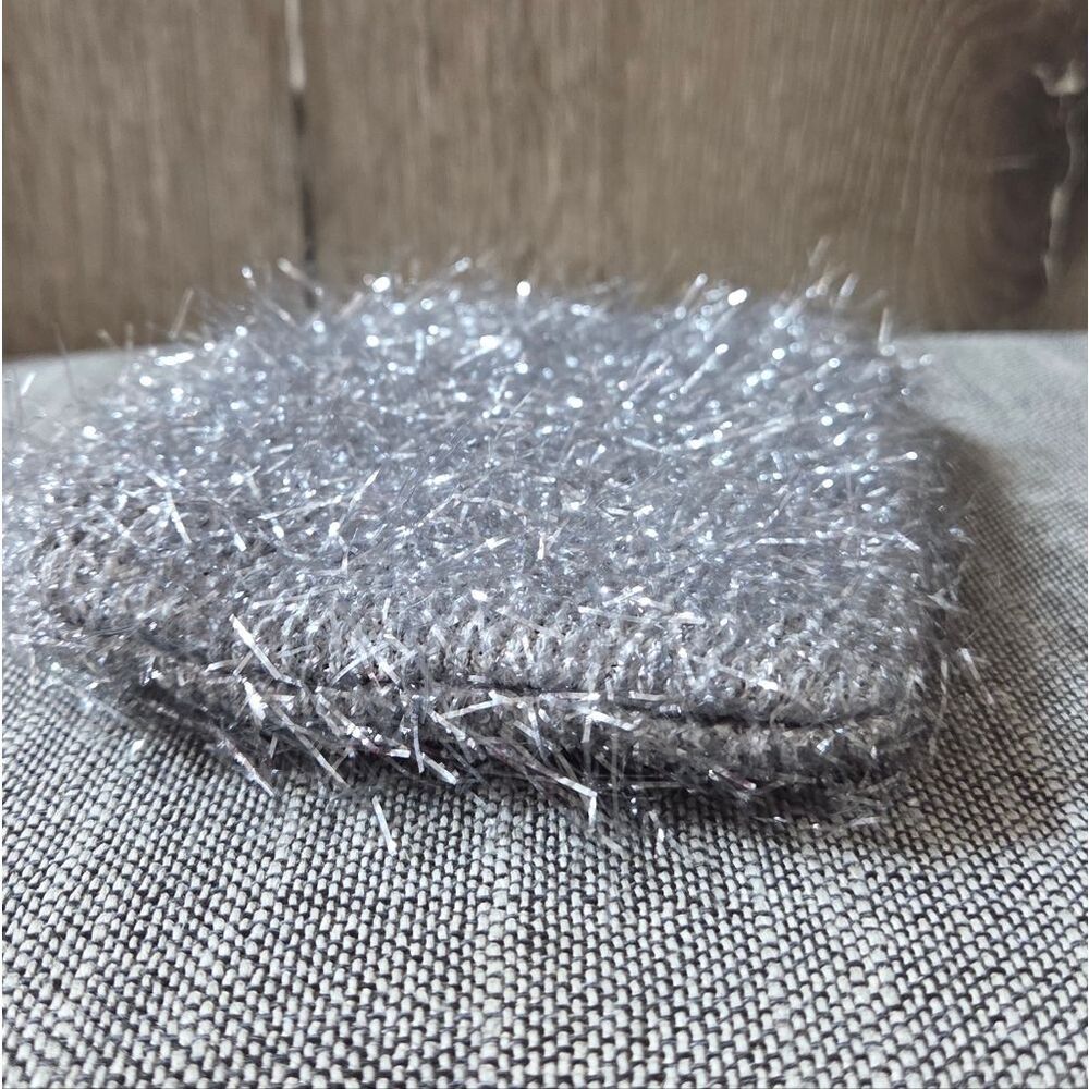 MAC Holiday Small Makeup Cosmetics Bag Silver Tinsel Sparkly - Picture 4 of 4